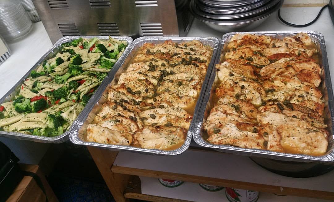 Catering tray of fresh food from Vicario's Market Gourmet